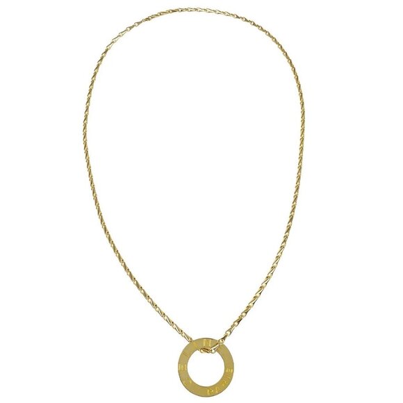 Celine Gold Chain Pendant Medallion Round Circle Necklace - Picture 1 of 5